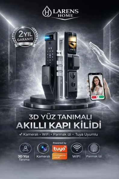 Novarex Pro Akıllı Kapı Kilidi – Yüz Tanıma, Parmak İzi, Şifre, Kart ve Tuya Uygulama Destekli ürün görseli 1