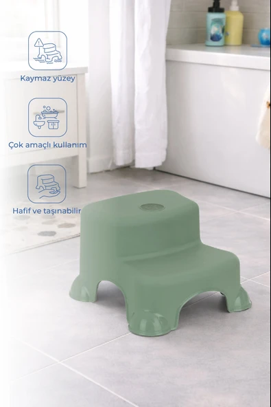 Babyjem Kaydırmaz Bebek Katlı Basamağı Soft Yeşil ürün görseli 1