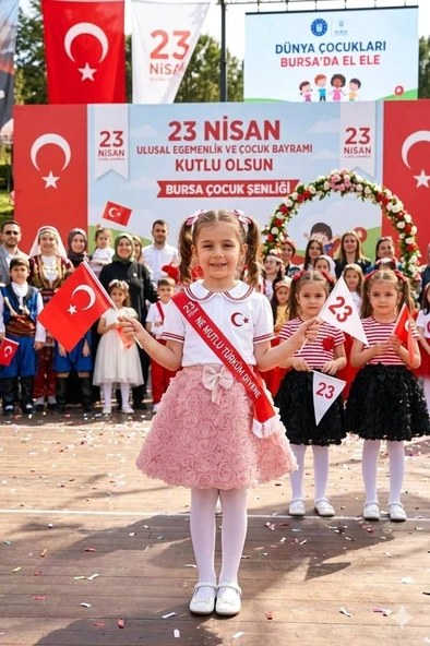 Kız Çocuk güllü Papyon Beli Lastikli  Etek 6/13 Yaş ürün görseli 1