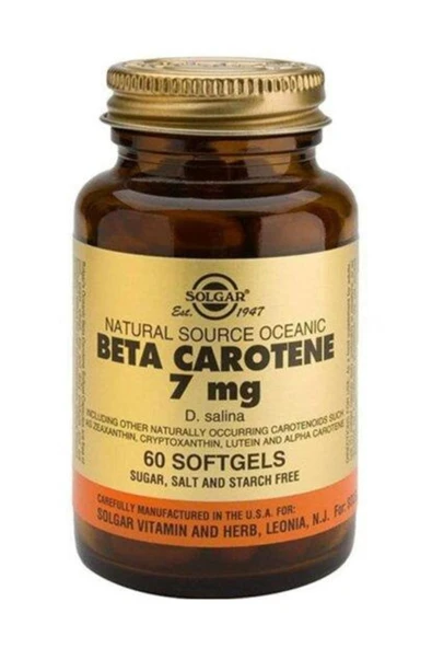 Solgar Beta Carotene 7 mg 60 Kapsül ürün görseli 1