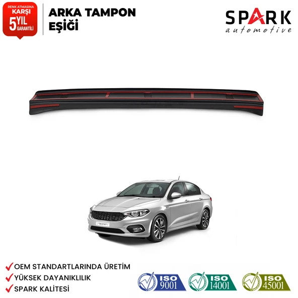 Fiat Egea 2015- Yılı ve Sonrası Uyumlu Arka Tampon Eşiği Mat ürün görseli 1