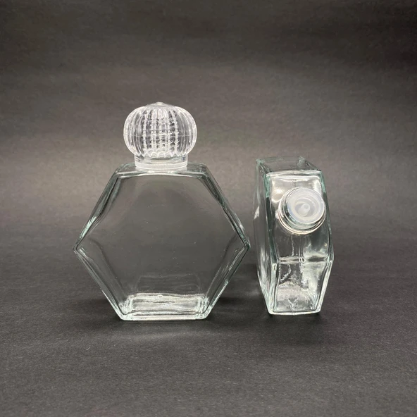 Doldurulabilir Plastik Şeffaf Kapaklı Tıpalı Kolonya Şişesi - 50 Ml. - 7.5 Cm. - 1 Adet ürün görseli 1