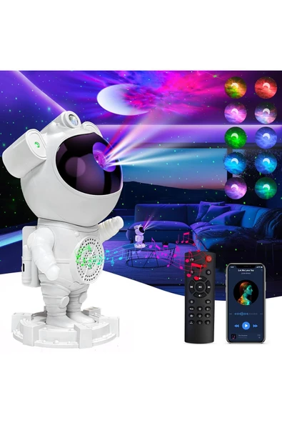 Astronot Galaxy Projeksiyon Gece Lambası - Resim 2