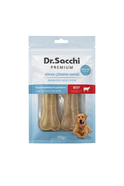 DR. SACCHİ Dr.Sacchi Premium Sığır Etli Doğal Sığır Derisi Press Kemik Tahılsız Köpek Ödülü 5” 55-60 Gr 2'li ürün görseli 1