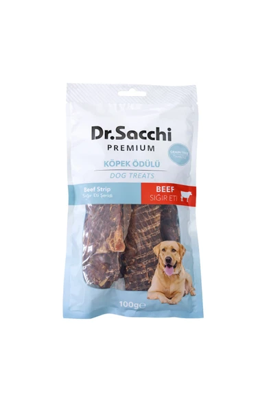 DR. SACCHİ Dr.Sacchi Premium Sığır Eti Şeritli Tahılsız Köpek Ödülü 100 Gr ürün görseli 1