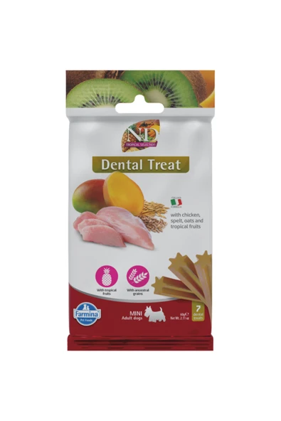 N&D TREAT ND TROPICAL CHICKEN SELECTION MINI DİŞ SAĞLIĞI ÖDÜLÜ 7 STİCKS ürün görseli 1