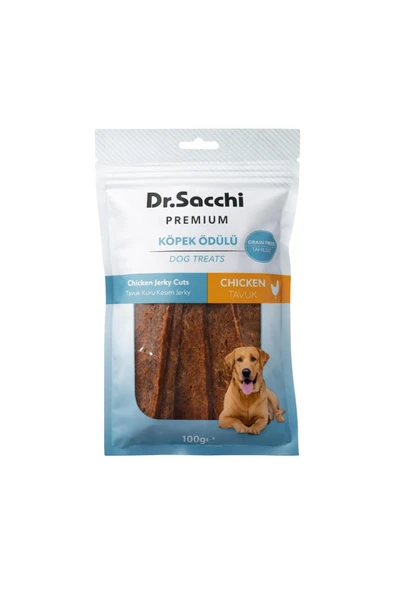 DR. SACCHİ Dr.Sacchi Premium Tavuk Kuru Kesim Jerky Tahılsız Köpek Ödülü 100 Gr ürün görseli 1