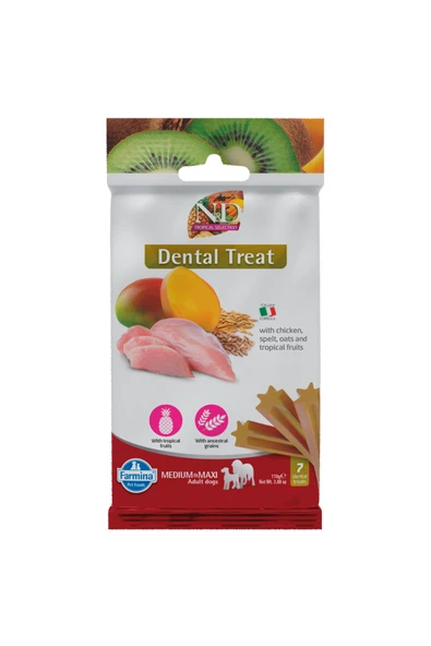 N&D TREAT ND TROPICAL SELECTION ADULT TAVUK ORTA VE BÜYÜK IRK KÖPEKLER İÇİN DİŞ SAĞLIĞI ÖDÜLÜ 100 GRAM ürün görseli 1
