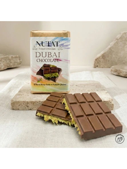 Nutat  El Yapımı Dubai Çikolatası Antep Fıstıklı & Kadayıflı 100 GR. ürün görseli 1