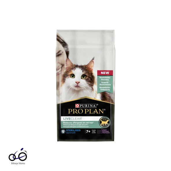 Pro Plan LiveClear 7+ Hindili Alerjen Azaltan Kısırlaştırılmış Yaşlı Kedi Maması 1,4kg ürün görseli 1