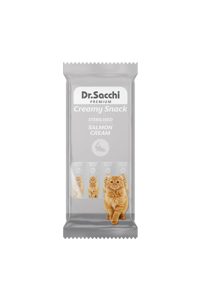 DR. SACCHİ Dr.Sacchi Creamy Snack Sterilised Salmon Sıvı Kedi Ödülü 4'Lü Paket ürün görseli 1