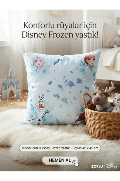 Zorluteks Zorlu Disney Frozen (Karlar Ülkesi) Lisanslı Dekoratif Kırlent / Yastık ürün görseli 1