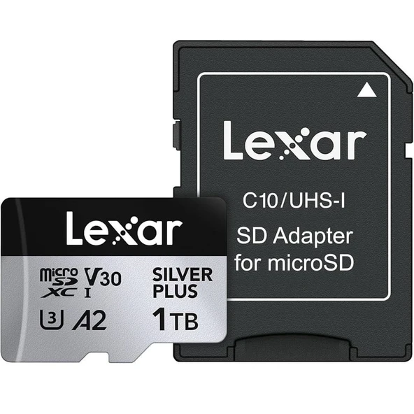 Lexar 1TB 205 MB/s Silver Plus microSD UHS-I V30 Hafıza Kartı ürün görseli 1