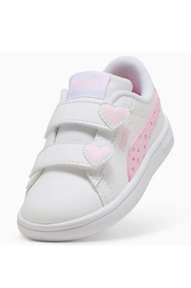 Puma Smash 3.0 Hearty V Inf 405639 01 Kız Çocuk Sneaker Ayakkabı Beyaz Pembe 22-27 ürün görseli 1