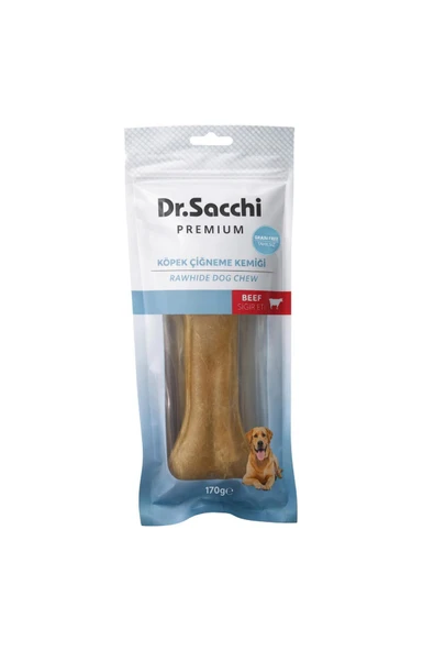 DR. SACCHİ Dr.Sacchi Premium Sığır Etli Doğal Sığır Derisi Press Kemik Tahılsız Köpek Ödülü 8.5"170-180 Gr 1'li ürün görseli 1