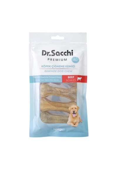 DR. SACCHİ Dr.Sacchi Premium Sığır Etli Doğal Sığır Derisi Press Kemik Tahılsız Köpek Ödülü 3" 20-25 Gr 5'li ürün görseli 1
