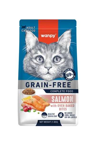 WANPY Somonlu Tahılsız Yetişkin Kedi Maması 1.5 Kg ürün görseli 1