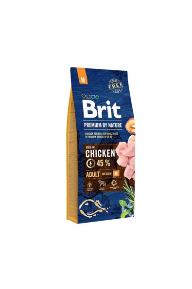 TEDARİK GENEL Brit Premium Nature Tavuklu Orta Irk Yetişkin Köpek Maması 15 kg ürün görseli 1
