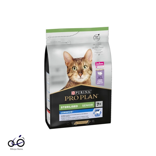 Pro Plan 7+ Hindili Kısırlaştırılmış Yaşlı Kedi Maması 3kg ürün görseli 1