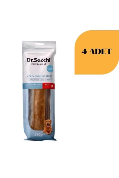 DR. SACCHİ Sığır Derisi Doğal Press Kemik Köpek Ödülü 320 g x 4 Adet ürün görseli 1