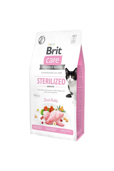 BRİT CARE Hipoalerjenik Sterilized Sensitive Tavşanlı Tahılsız Kısırlaştırımış Kedi Maması 7 Kg ürün görseli 1