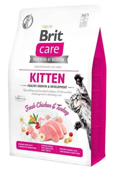 BRİT CARE Hypo-Allergenic Tavuklu ve Hindili Tahılsız Yavru Kedi Maması 2 Kg ürün görseli 1