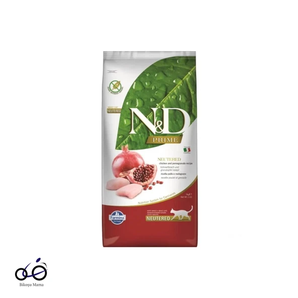 N&D Prime Tahılsız Tavuk ve Narlı Kısırlaştırılmış Kedi Maması 5kg ürün görseli 1