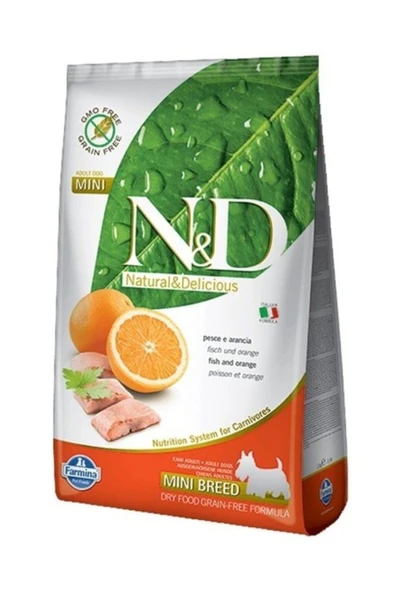 N D Nd Balıklı Portakallı Tahılsız Küçük Irk Yetişkin Köpek Maması 2.5 Kg ürün görseli 1