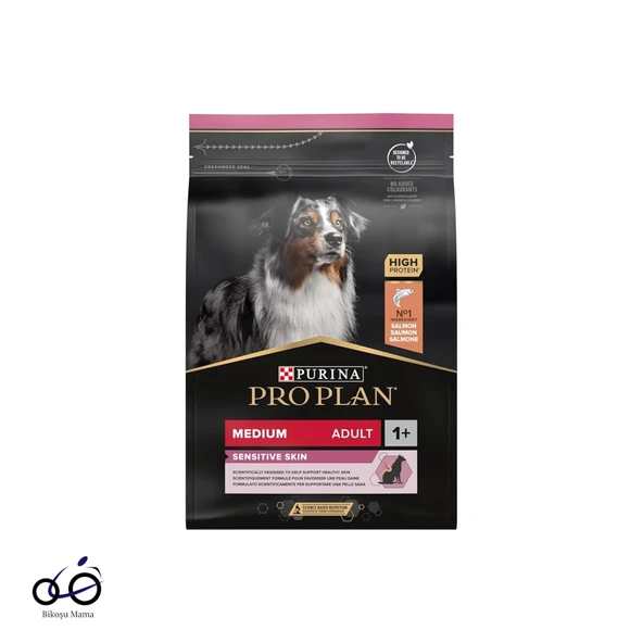 Pro Plan Medium Sensitive Skin Somonlu ve Pirinçli Yetişkin Orta Irk Köpek Maması 3kg ürün görseli 1