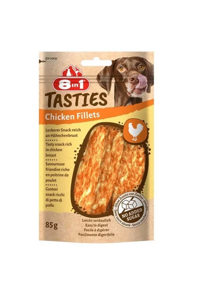 8İN1 Tasties Chicken Fillets Tavuk Fileto Köpek Ödülü 85 Gr ürün görseli 1