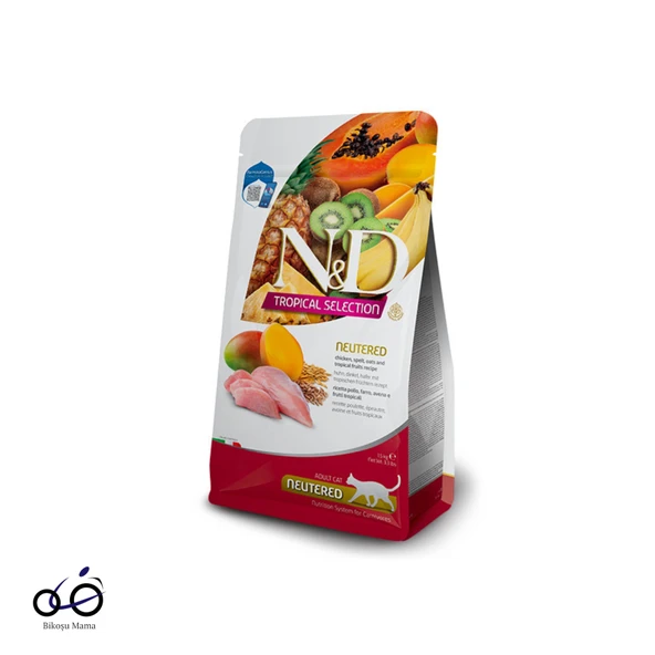 N&D Tropical Selection Tavuklu ve Tropikal Meyveli Kısırlaştırılmış Kedi Maması 1,5kg ürün görseli 1