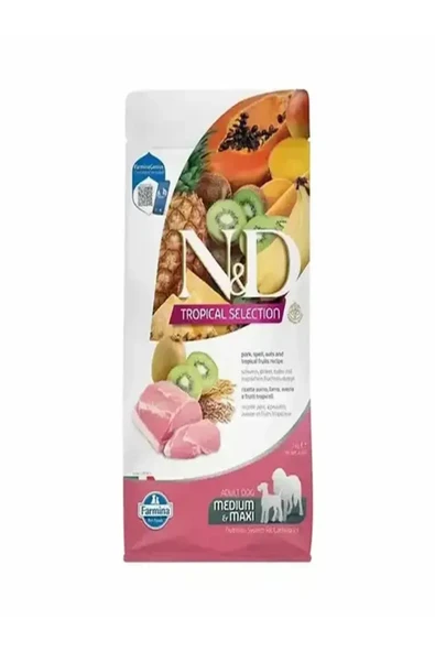 N D Tropical Selection Domuz Etli ve Tropikal Meyveli Orta ve Büyük Irk Yetişkin Köpek Maması 2kg ürün görseli 1