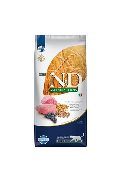 N D Ancestral Grain Kuzulu Yaban Mersinli Düşük Tahıllı Yetişkin Kedi Maması 10 Kg ürün görseli 1