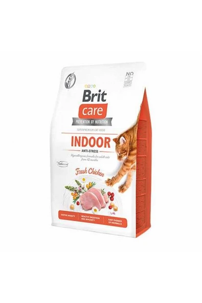 BRİT Care İndoor Anti Stress Hypoallergenic Tavuklu Tahılsız Yetişkin Kedi Maması 2 Kg ürün görseli 1