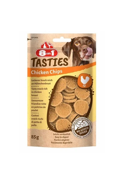 8İN1 Tasties Chicken Chips Tavuklu Cips Köpek Ödül Maması 1 Adet-85 Gr ürün görseli 1