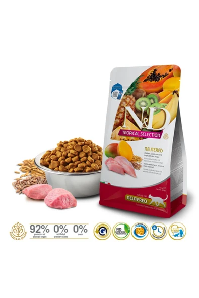 N D Tropikal Selection Tavuklu Kısırlaştırılmış Yetişkin Kedi Maması 10 Kg ürün görseli 1
