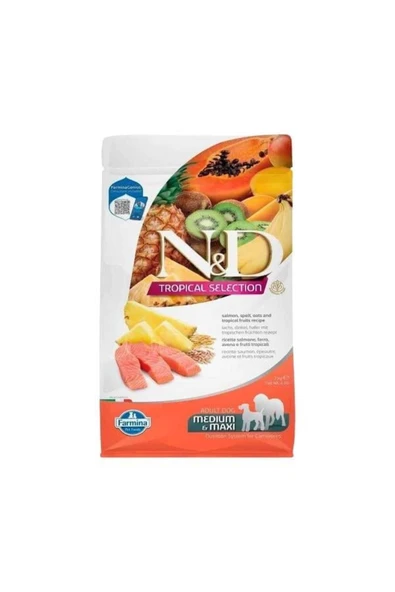 N D Tropical Selection Somonlu ve Tropical Meyveli Orta ve Büyük Irk Yetişkin Köpek Maması 2 Kg ürün görseli 1