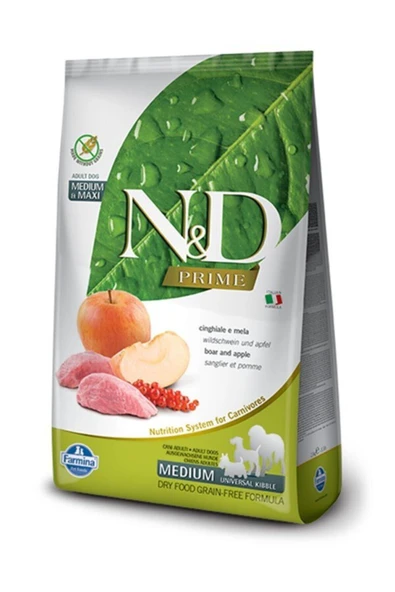 N D Yaban Domuzlu ve Elmalı Tahılsız Medium Max Yetişkin Köpek Maması 2.5 Kg ürün görseli 1