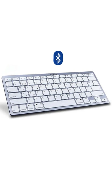 enfein Piranha 2375 Multimedia Bluetooth Wireless Kablosuz Türkçe Q Pilli Klavye (gümüş) ürün görseli 1