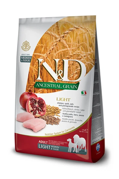 N D Nd Düşük Tahıllı Light Medium Maxi Yetişkin Köpek Maması 2,5 Kg ürün görseli 1
