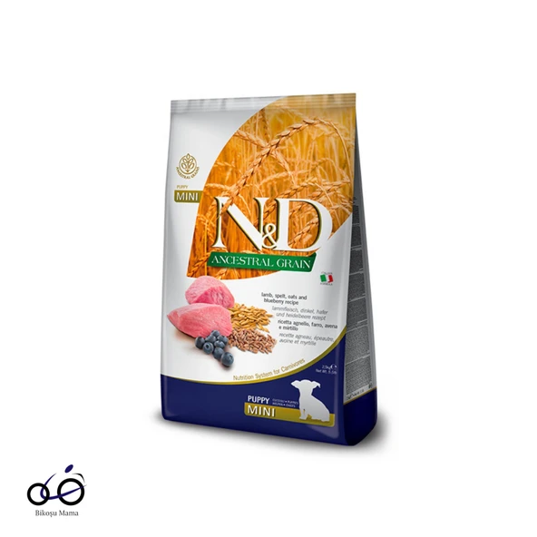 N&D Ancestral Grain Kuzu Etli Yaban Mersinli Küçük Irk Ata Tahıllı Yavru Köpek Maması 2,5kg ürün görseli 1