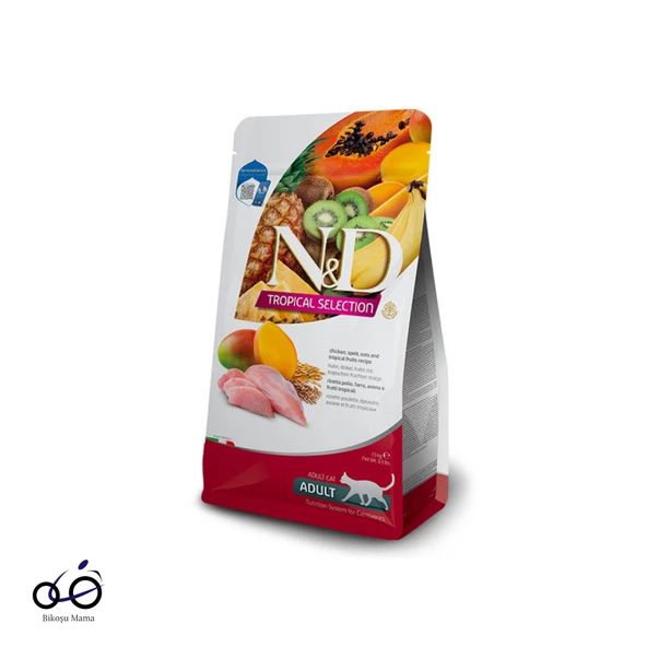 N&D Tropical Selection Tavuklu ve Tropikal Meyveli Yetişkin Kedi Maması 10kg ürün görseli 1