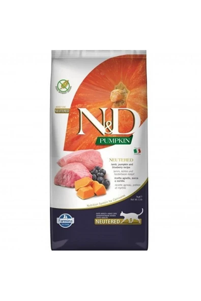 N D Nd Pumpkin Kısır Kuzu Etli Bal Kabaklı Ve Yaban Mersinli Tahılsız Kısırlaştırılmış Kedi Maması 5kg ürün görseli 1