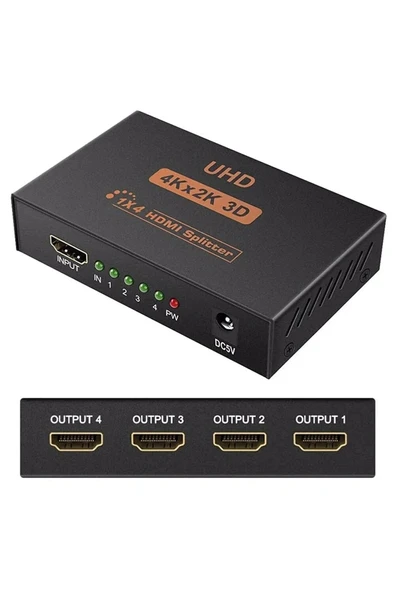 TAPLİN 4 Port Hdmi Çoğaltıcı 4K Hdmı Splitter 1 Giriş 4 Çıkış Hdmi Çoklayıcı 4 Ekran Full Ultra Hd ürün görseli 1