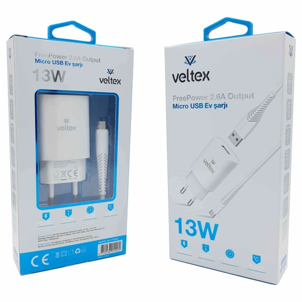 Norino 13W 2.6A Micro Şarj Aleti Veltex VTX-002 ürün görseli 1