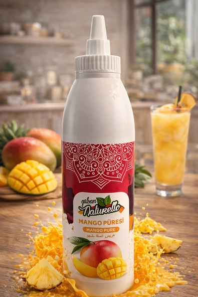 Naturello Mango Püresi 1000 ml – Waffle, Pancake, Cheesecake, Dondurma ve İçecek Sosu ürün görseli 1