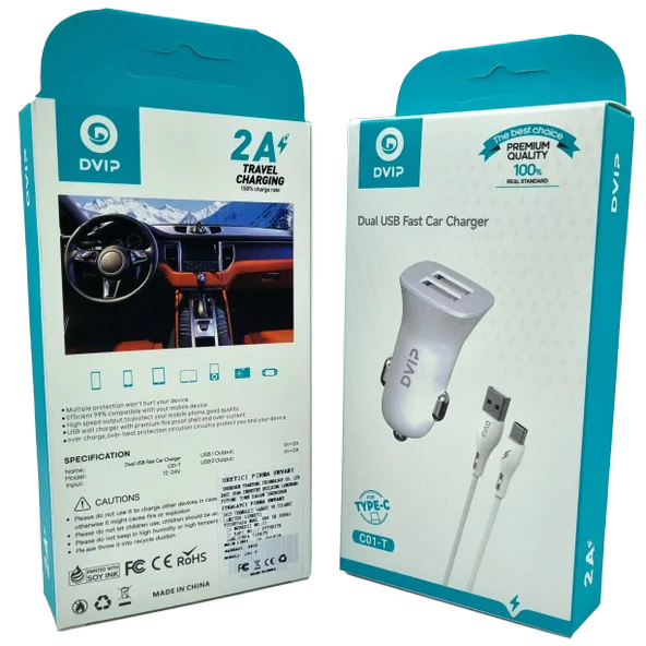 Norino Çift Usb Girişli (Micro) Kablolu Araç Şarj Aleti Dvip C01-M ürün görseli 1