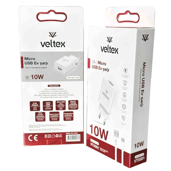 Norino 10W 2A (Micro) Şarj Aleti Veltex VTX-001 ürün görseli 1
