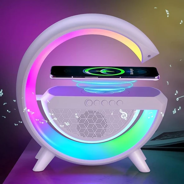 Norino BT-2301 Wireless Kablosuz Şarj Destekli Radyolu Rainbow Aydınlatmalı Bluetooth Hoparlör Fm Radyo ürün görseli 1