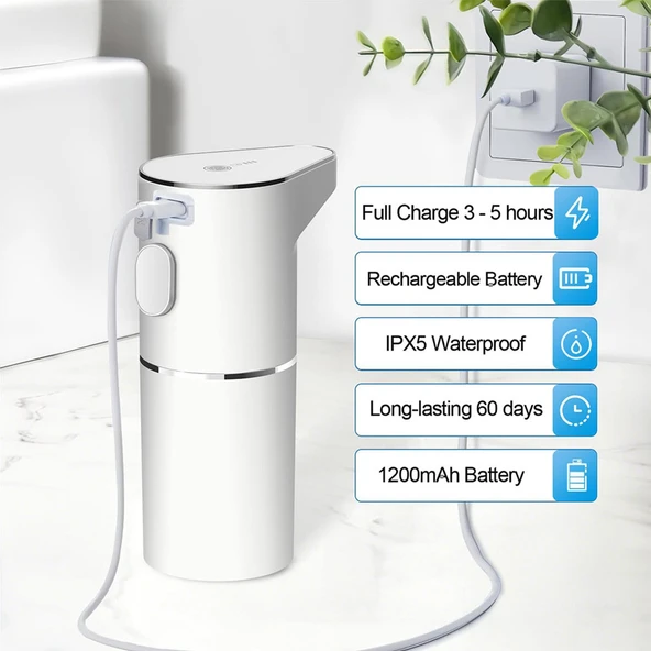 Greentech Sensörlü USB Şarjlı Köpük Sabunluk / GT-SD01 - Resim 3